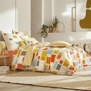 Постельное бельё BLOCKS OCHRE пододеяльник 155x200, простынь 180х290, наволочки 50х75*2шт