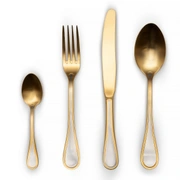 Столовые приборы Herdmar ZORBA MAT GOLD 138, сталь 18/10, верх и рисунок на ручке золото 24к