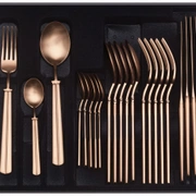 Cтоловые приборы BROOKLYN COPPER 122 , сталь 18/10, цвет медный, 24 шт.