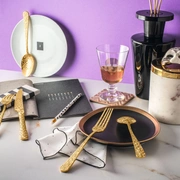 Столовые приборы Herdmar PAVO GOLD 137, покрытие золото 24к, сталь 18/10, 24 шт.