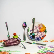Столовые приборы Herdmar MONTANA RAINBOW 128, сталь 18/10, цвет радуги, 24 шт.