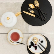 Столовые приборы Herdmar VINTAGE BLACK GOLD TOP 119, сталь 18/10, черная ручка, верх золото