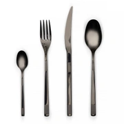 Столовые приборы CAPRI black 70-71 , сталь 18/10, черный PVD, 24 шт.