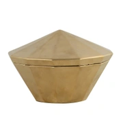 CAIROВаза с крышкой, низкая, золотой, D21x13h, керамика