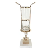 Ваза Cote Noire Gold Urn, стекло, белый мрамор, золотой декор, 77х31х26