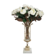 Ваза Cote Noire Gold Urn, стекло, белый мрамор, золотой декор, 77х31х26