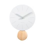 Часы настенные Karlsson ARLO PENDULUM с маятником, белый, сталь, 30х41х1,5 см, бесшумный механизм,