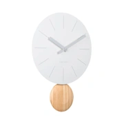 Часы настенные Karlsson ARLO PENDULUM с маятником, белый, сталь, 30х41х1,5 см, бесшумный механизм,