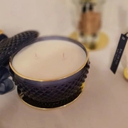 Navy Round Art Deco Свеча 300 гр, кисточка ароматизированная, спрей 5 мл для кисточки, соевый вос