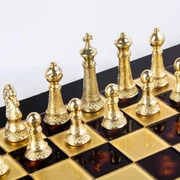 Шахматы классические Staunton, 44х44 см, фигуры золото и серебро, латунь