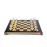 Шахматы классические Staunton, 44х44 см, фигуры золото и серебро, латунь