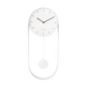 Часы настенные PENDULUM CHARM, с маятником, белый, сталь, 50х20х4,8 см, бесшумный механизм