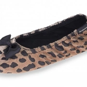 IS 97055 Тап.ж. Балеринки Стриженный иск.мех на коже Леопард / LEOPARD