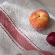 Кухонное  полотенце "KITCHEN TOWEL", натуральный/красная полоса