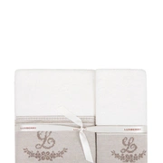 Комплект "LOVELY NEW" из 3 полотенец, р-р: (30x50,50х100,70х140)см, цвет: белый/натуральный