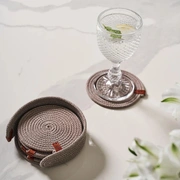 Набор подставок для чашек и бокалов BOHO, 6 шт., d 12 см.,100% хлопок, шнур, какао