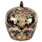 Ваза с крышкой, черный, рисунок Anna Sui 24х24 Н 26 см, фарфор