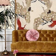 Cranes In TreesКовер 274х183 ручной тафтинг, шерсть +тенсель, высота ворса 13 мм