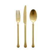 KIEV MAT GOLD 84 столовые приборы, сталь 18/10, цвет золото матовый, 24 шт. (6 ложек + 6 вилок + 6