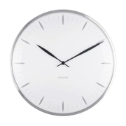 Часы настенные Karlsson LEAF, 40х40х4 см, белый, стекло, сталь, бесшумный механизм, батарейка 1x AA