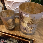 PALMTREESВаза для свечи, золотой, стекло D18x24h