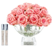 CENTERPIECE ROSE BUDS peach silver Букет из бутонов роз, коралловый, 2 спрея по 10 мл
