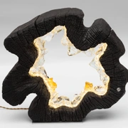 Светильник декоративный BLACK RING, 50х50х15 см, дерево, стекло, золото, ручная работа