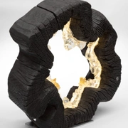 Светильник декоративный BLACK RING, 50х50х15 см, дерево, стекло, золото, ручная работа