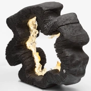 Светильник декоративный BLACK RING, 50х50х15 см, дерево, стекло, золото, ручная работа