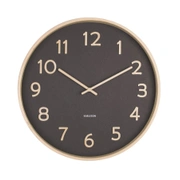 Часы настенные Karlsson PURE black, черный, дерево американская липа, 40х40х4,5см, бесшумный механи
