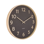 Часы настенные Karlsson PURE black, черный, дерево американская липа, 40х40х4,5см, бесшумный механи