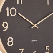 Часы настенные Karlsson PURE black, черный, дерево американская липа, 40х40х4,5см, бесшумный механи