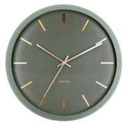 "Часы настенные Karlsson GLOBE green, зеленый, металл, стекло 40х40х12 см, бесшумный механизм, бата