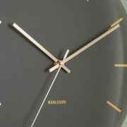 "Часы настенные Karlsson GLOBE green, зеленый, металл, стекло 40х40х12 см, бесшумный механизм, бата