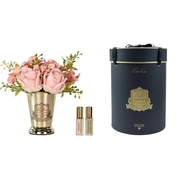 Summer Posy PinkДиффузор букет розы с гортензиями, розовый, золотая ваза, металл, спрей 10 мл*2шт