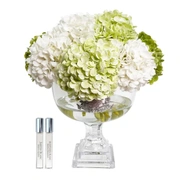 Provence Hydrangea BouquetБукет гортензий, зеленый, 2 спрея по 10 мл, H.45 серебряный декор