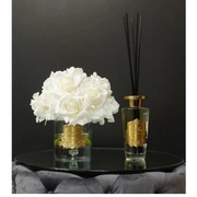 GRAND BOUQUET white BLACK BOX GOLDБольшой букет роз, 2 спрея по 10 мл, белый, ВхШхД 32х26х26 см