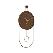 Часы настенные с маятником Karlsson SWING, темное дерево, шпон дерева, 20х46х4 см, бесшумный механиз