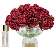 CENTERPIECE ROSE BUDS red gold Букет из бутонов роз, красный, золотой декор, 2 спрея по 10 мл