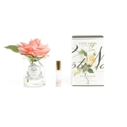 Роза-диффузор FRENCH ROSE white peach, цвет коралловый, прозрачная ваза, 1 спрей 10мл