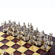 Luxury Archers ChessШахматы, лучники, красный, золото с серебром, 28х28 см, металл