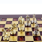 Luxury Archers ChessШахматы, лучники, красный, золото с серебром, 28х28 см, металл