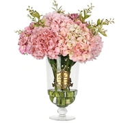Grand summer hydrangeas Pink gold Букет гортензий, розовый, 2 спрея по 10 мл , золотой декор