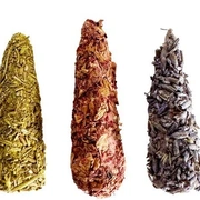 CONES D'INCENSE Конусы ароматические для зажигания набор 6 шт, лаванда, роза, розмарин, латунная под