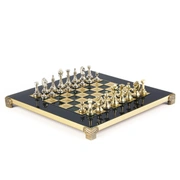 CLASSIC METAL CHESSШахматы классические, золото с серебром, зеленый, 28х28 см, металл
