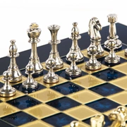 CLASSIC METAL CHESSШахматы классические, 28х28 см, золото с серебром, синий, металл