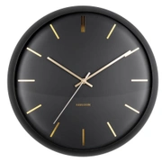 "Часы настенные Karlsson GLOBE black, черный, металл, стекло 40х40х12 см, бесшумный механизм, батар
