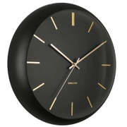 "Часы настенные Karlsson GLOBE black, черный, металл, стекло 40х40х12 см, бесшумный механизм, батар