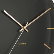"Часы настенные Karlsson GLOBE black, черный, металл, стекло 40х40х12 см, бесшумный механизм, батар