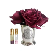 SEVEN ROSE Carmine red Букет роз цвет красный , ваза металл, 2 спрея ВхШхД 21х17х17 см
